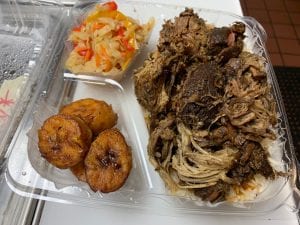 Curry or Brown Stew and Jerk Pork