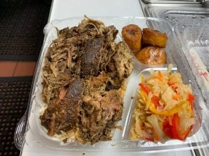 Curry or Brown Stew and Jerk Pork